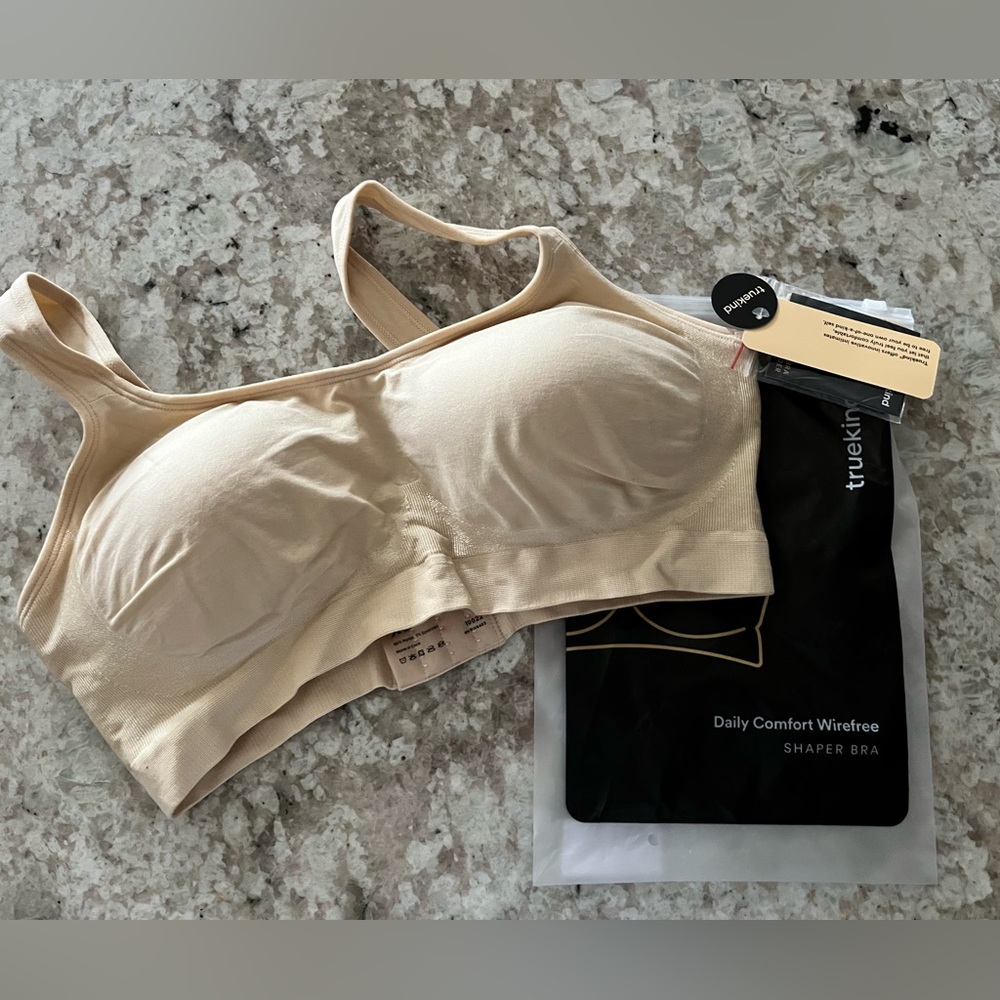 Nude size X-Large Truekind Daily Comfort Wireless Shaper bra.